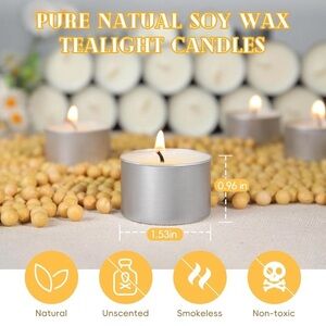 Pure Soy Wax Tea Candles - Natural Brown